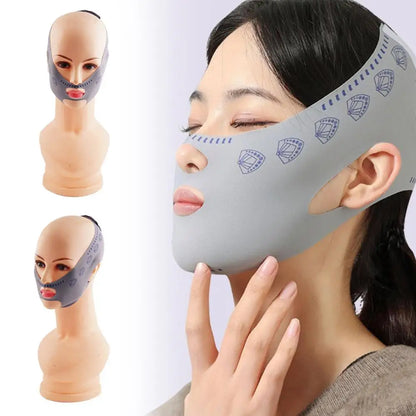 1pc Reusable V Face Bandage Shaper Gray Women Facial Double Skincare Lift Chin Belt Reduce Tool Face Thining Up Bandage Sli U4B5