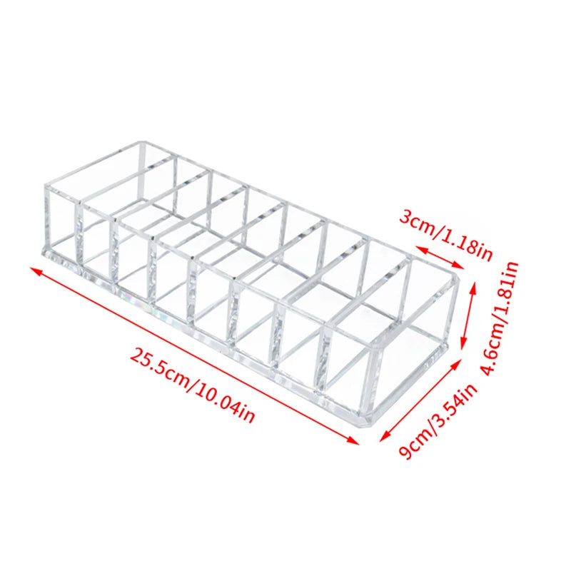 8 Compartments Nail Polish Organizer Wearable Nail Display Acrylic Boxes Clear Drawer Organizers Case