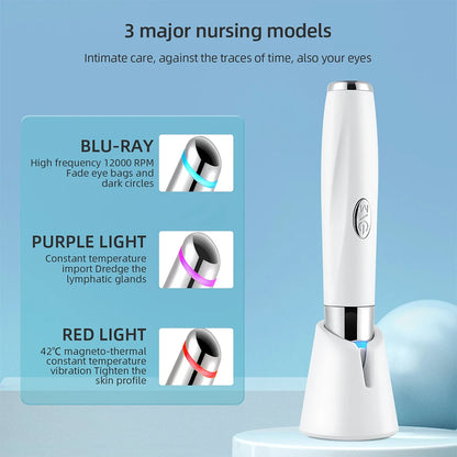 Eyes And Lip Massage Stick 45℃ Heated Hot Compress Vibration Eye Massager Lighten Dark Circle Anti-wrinkle Eye Bags Remover