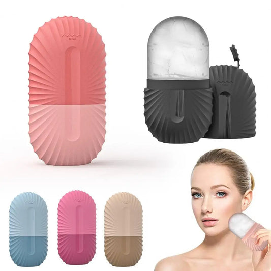 Facial Ice Roller Silicone Ice Roller Mold for Skin Care Women Beauty Tool Reduce Puffiness Face Lifting Oval Shape for Skincare