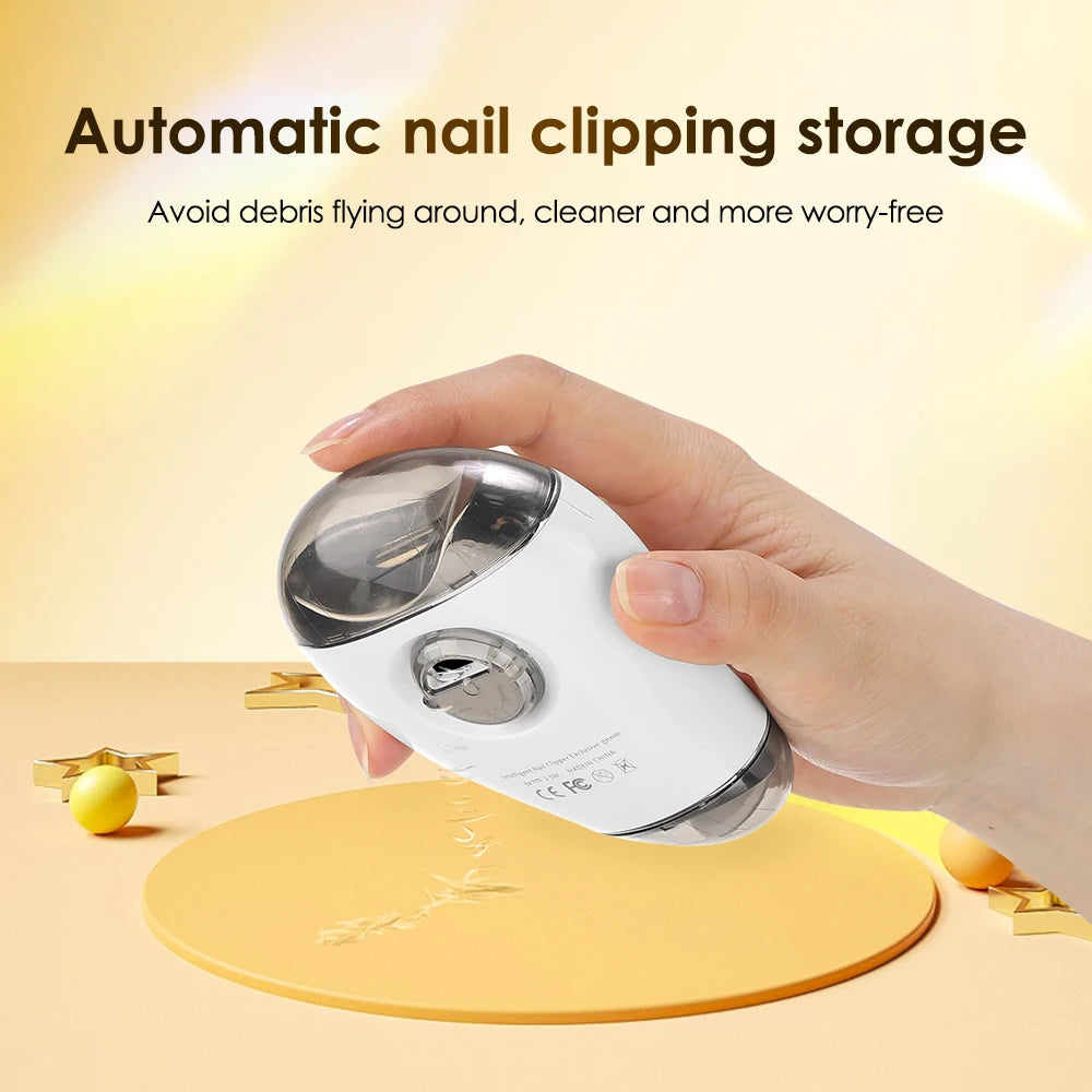 Automatic Electric Nail Clipper With Blue Light Adult Baby Toes Nail Clippers Grinder Manicure Cutter Trimming Polishing Tools