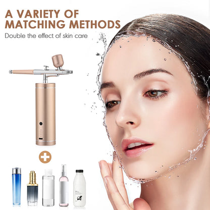 High Pressure Nano Spray Oxygen Injector Facial Mist Steamer Airbrush Nail Art Manicure Craft Pastry Cake Painting