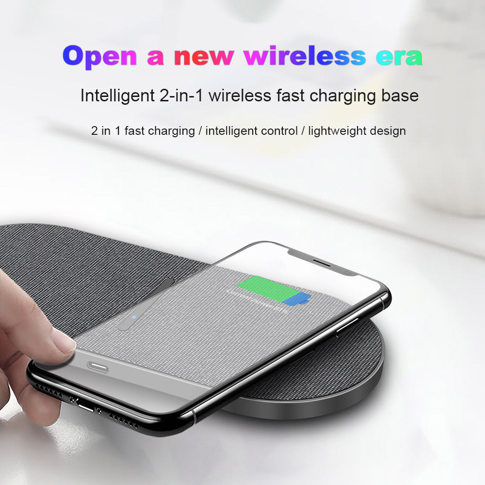 New Dual 10W Wireless Charger Multi-function Two-in-one