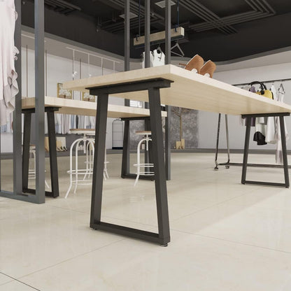 Metal Table Legs 28''x 24'' Heavy-Duty Desk Legs Industrial Furniture Legs For Dinning Table, Computer Table, Office Table 2Pcs-Black