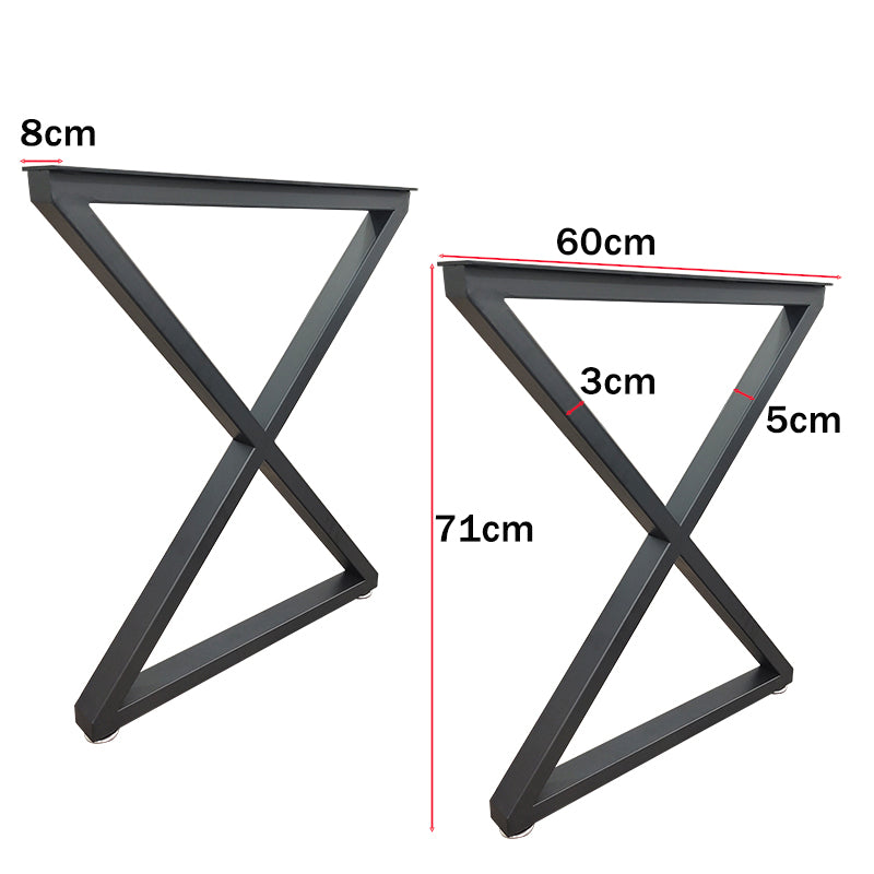 Metal Table Legs 28''x 24'' Heavy-Duty Desk Legs Industrial Furniture Legs For Dinning Table, Computer Table, Office Table 2Pcs-Black
