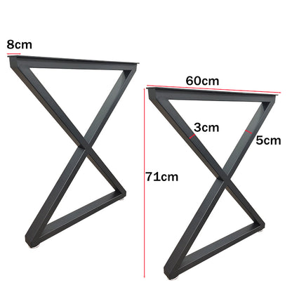 Metal Table Legs 28''x 24'' Heavy-Duty Desk Legs Industrial Furniture Legs For Dinning Table, Computer Table, Office Table 2Pcs-Black