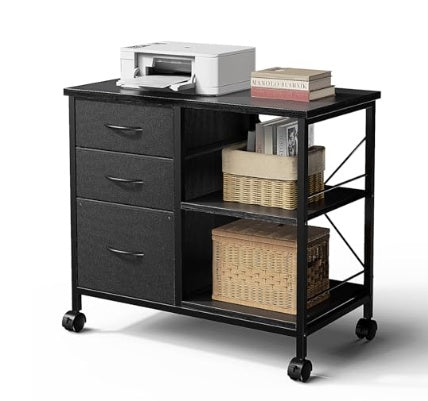 The Mobile Filing Cabinet | 3-Tier Rolling Printer Stand