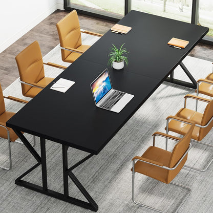 78.7 Inch Black Executive Desk Home Office Computer Desk-2