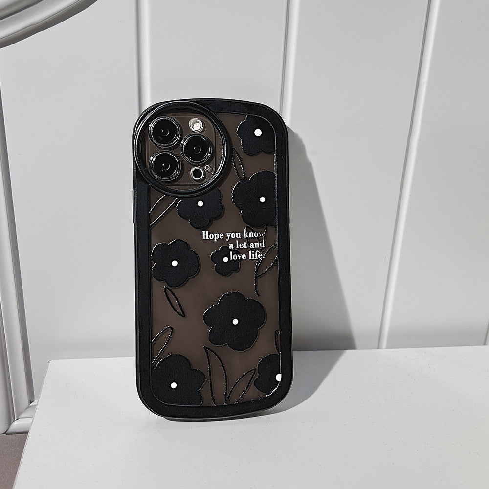 Advanced Black Flower Silicone Phone Case