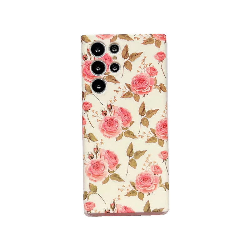 Vintage Flower For S23U Phone Case Crossbody Soft Glue