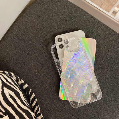 Three Dimensional Laser Transparent Love Mobile Phone Case