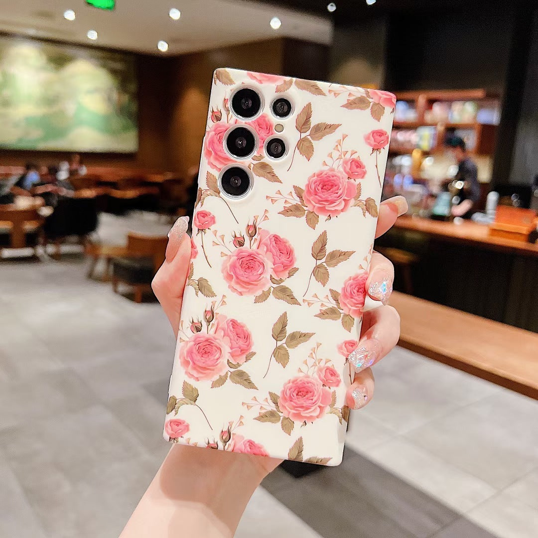 Vintage Flower For S23U Phone Case Crossbody Soft Glue