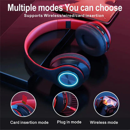 Foldable On Ear Headphones Bluetooth 5.0 Wireless Stereo Bass Headphones Wireless