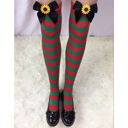 Christmas Socks Holiday Bow Stripes