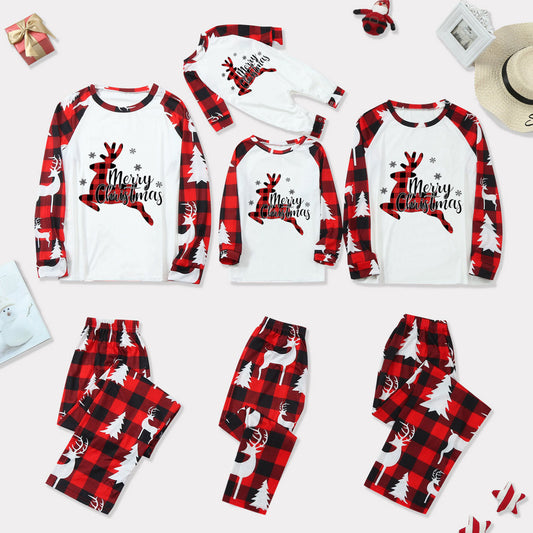 Christmas Tree Print Home Wear Pajamas Parent-child Set