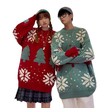 Christmas Couple Sweater Outer Wear Loose Casual Sweater